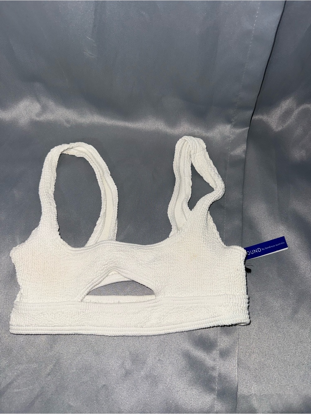bond-eye White Textured Cutout One-Piece Swim Top